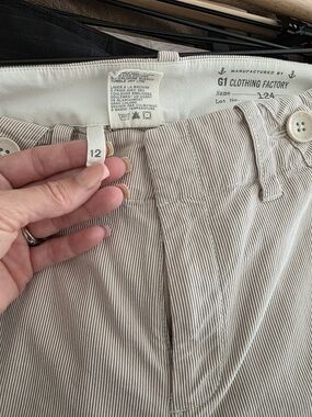 Women's Wide Leg Pants in Beige Stripe - Size 12
